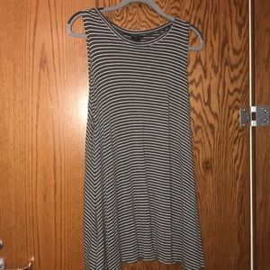 Grey and white stripped tshirt dress